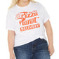 Camiseta feminina Love Tribe, estampada em algodão, Pizza Planet, branca, tamanho 2X