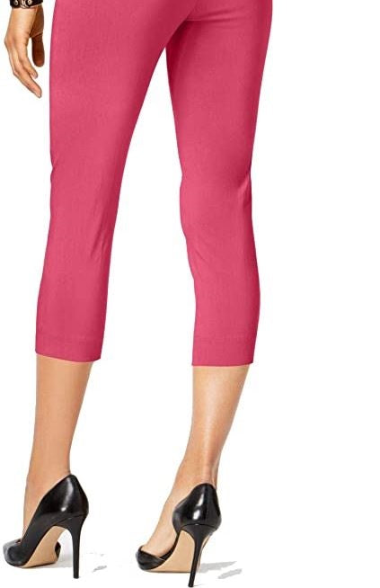 Calça Capri Feminina Alfani Tummy Control Pull On Rosa Tamanho 14 Petite