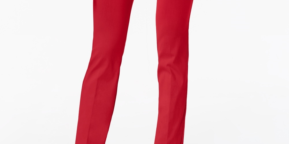 Calça skinny Alfani feminina com controle de barriga, tamanho 14, vermelha, pequena