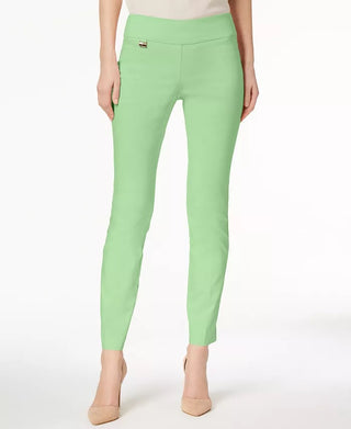 Calça skinny Alfani feminina com controle de barriga, curta, verde, tamanho 6, pequena