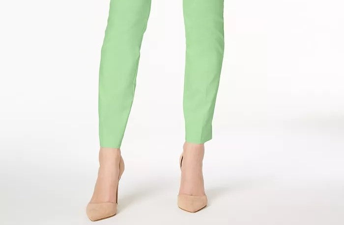 Calça skinny Alfani feminina com controle de barriga, curta, verde, tamanho 6, pequena