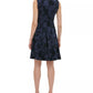 Vestido Tommy Hilfiger Feminino Petite Flocked Velvet Fit &amp; Flare Preto Tamanho 2 P