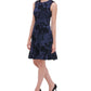 Vestido Tommy Hilfiger Feminino Petite Flocked Velvet Fit &amp; Flare Preto Tamanho 2 P