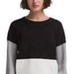 Suéter DKNY Colorblocked Feminino Cinza Escuro Tamanho Grande