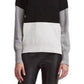 Suéter DKNY Colorblocked Feminino Cinza Escuro Tamanho Grande