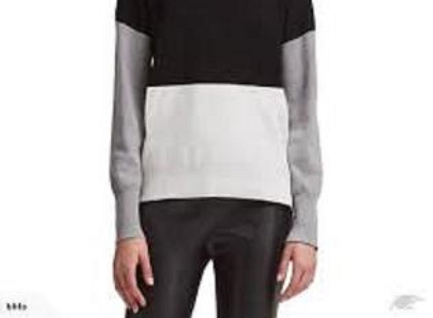 Suéter DKNY Colorblocked Feminino Cinza Escuro Tamanho Grande