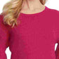 Suéter feminino DKNY com mangas franzidas metálicas, rosa, tamanho extragrande