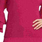 Suéter feminino DKNY com mangas franzidas metálicas, rosa, tamanho extragrande