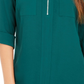 Blusa utilitária feminina NY Collection verde escuro tamanho pequeno grande