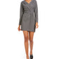 Vestido feminino NY Collection com bainha falsa e estampa de envelope, cinza, tamanho pequeno, médio