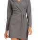 Vestido feminino NY Collection com bainha falsa e estampa de envelope, cinza, tamanho pequeno, médio