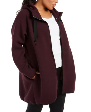 Calvin Klein Jaqueta de aquecimento feminina com capuz, tamanho grande, vermelha, tamanho 1X