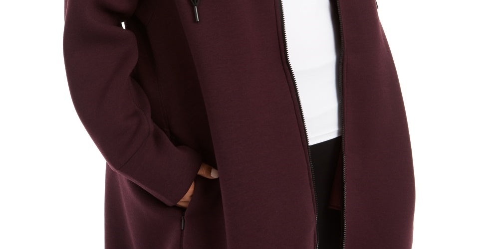 Calvin Klein Jaqueta de aquecimento feminina com capuz, tamanho grande, vermelha, tamanho 1X