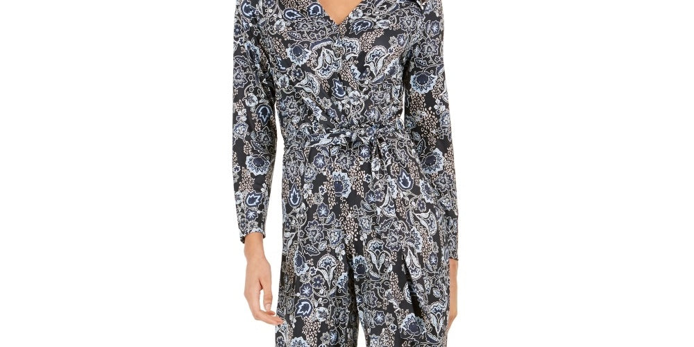 Macacão feminino estampado com botões da coleção NY, preto, tamanho pequeno médio