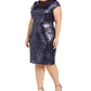 Vestido de lantejoulas Teeze Me feminino da moda plus size azul marinho tamanho 20
