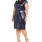 Vestido de lantejoulas Teeze Me feminino da moda plus size azul tamanho 24