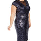 Vestido de lantejoulas Teeze Me feminino da moda plus size azul tamanho 24