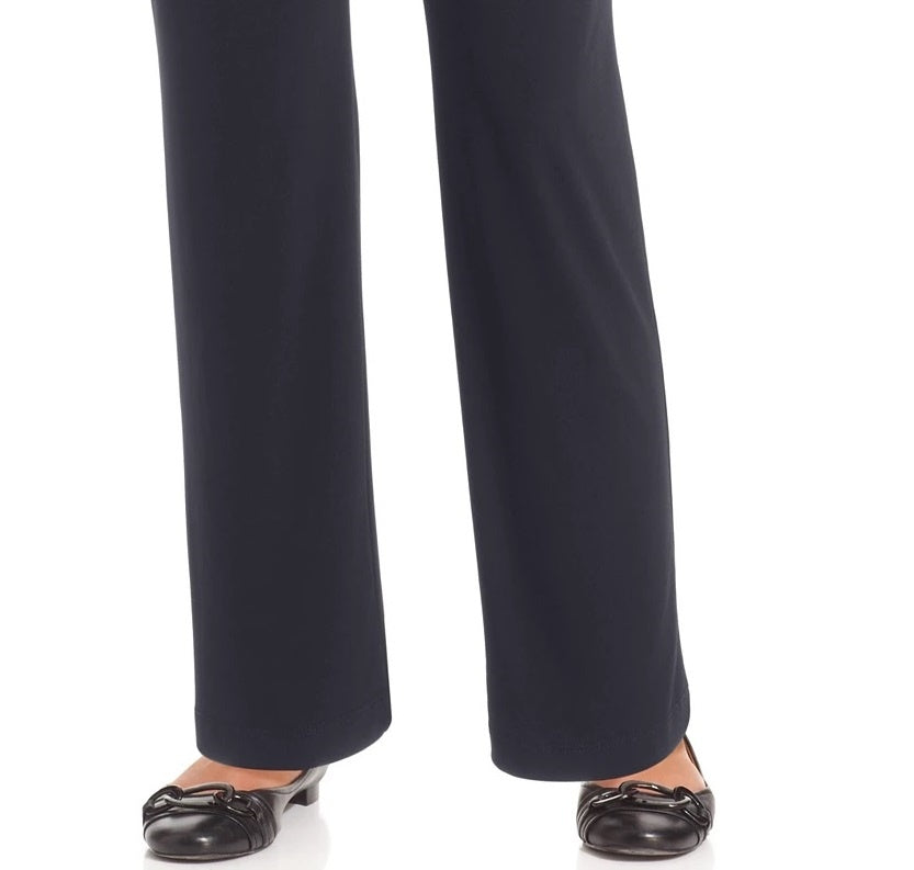 Calças retas femininas da coleção NY, tamanho azul-marinho, pequena e média