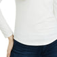 Blusa canelada com cadarço Pink Rose Junior, tamanho grande, branca