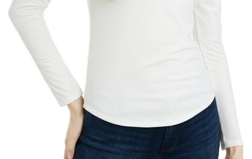 Blusa canelada com cadarço Pink Rose Junior, tamanho grande, branca