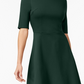 Vestido Monteau Feminino com Decote Recortado e Ajuste Flare, Verde, Tamanho Pequeno X-Grande