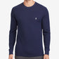 Camisa de pijama térmica masculina Ralph Lauren Waffle Knit azul