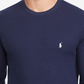 Camisa de pijama térmica masculina Ralph Lauren Waffle Knit azul