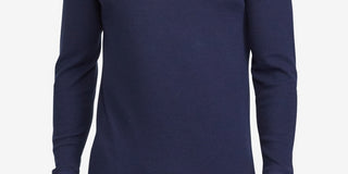Camisa de pijama térmica masculina Ralph Lauren Waffle Knit azul