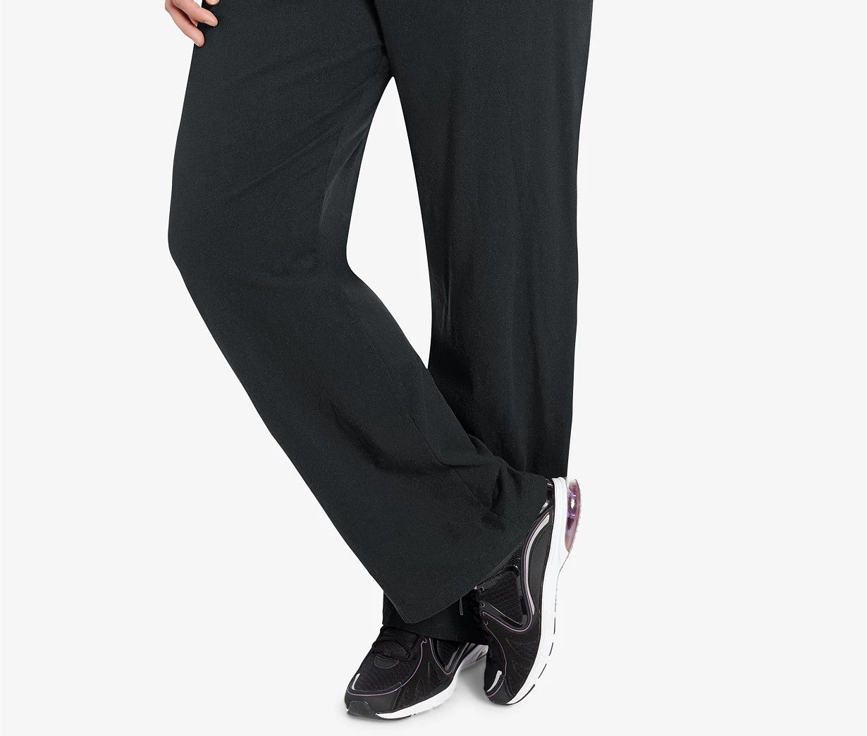 Calça de malha de algodão plus size feminina Champion, preta, tamanho extra grande