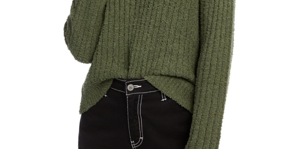 Suéter curto canelado Almost Famous Crave Fame Juniors, verde, tamanho X-S
