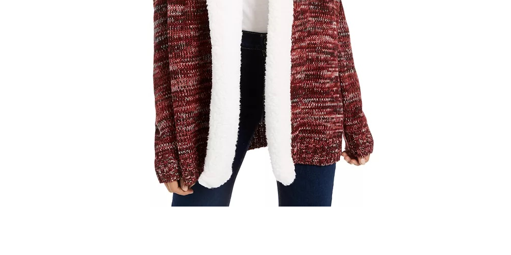 Cardigan Crave Fame Juniors com acabamento Sherpa Roxo Tamanho XS