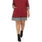 Vestido suéter feminino Robbie Bee Plus com gola alta, vermelho, tamanho 1X