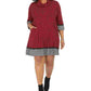 Vestido suéter plus size com gola alta Robbie Bee feminino, vermelho, tamanho 3X