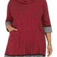Vestido suéter plus size com gola alta Robbie Bee feminino, vermelho, tamanho 3X