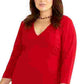Rachel Roy Plus Elle Ruffle Hem Feminino Vermelho Brilhante Tamanho 16W