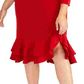 Rachel Roy Plus Elle Ruffle Hem Feminino Vermelho Brilhante Tamanho 16W