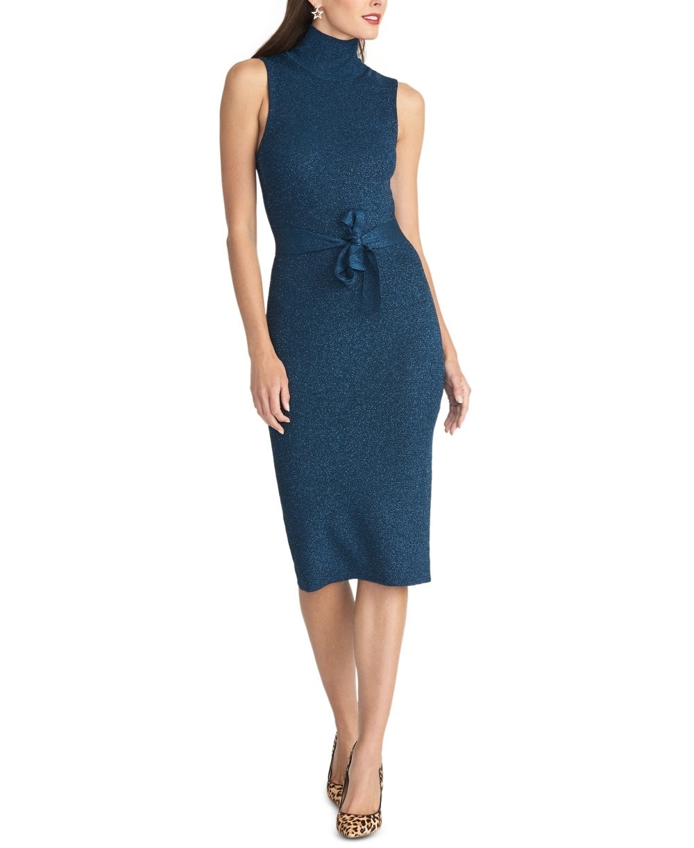 Vestido suéter metálico Kiki feminino Rachel Roy, azul, tamanho XX-G