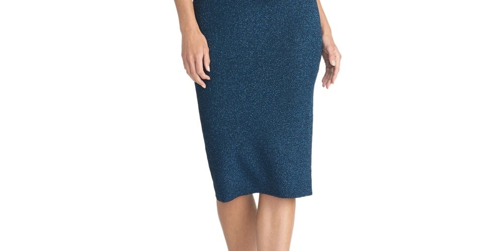 Vestido suéter metálico Kiki feminino Rachel Roy, azul, tamanho XX-G