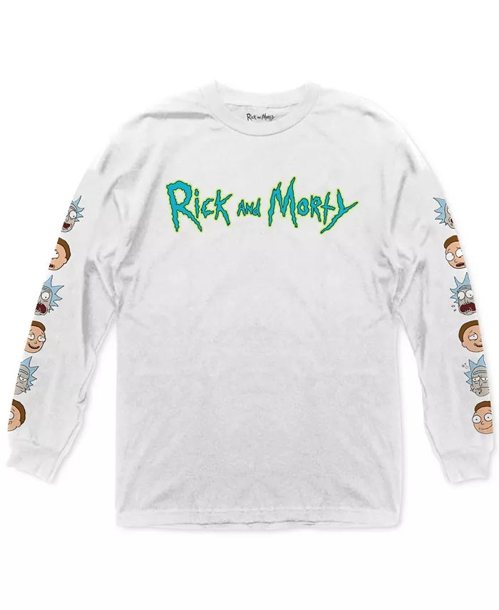 Camiseta gráfica masculina Ripple Junction Rick and Morty, branca, tamanho médio