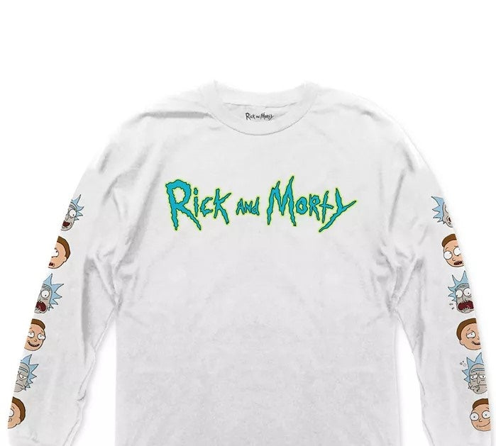 Camiseta gráfica masculina Ripple Junction Rick and Morty, branca, tamanho médio