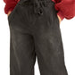 Calça curta feminina Rachel Roy Paperbag preta tamanho 12