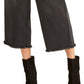 Calça curta feminina Rachel Roy Paperbag preta tamanho 12