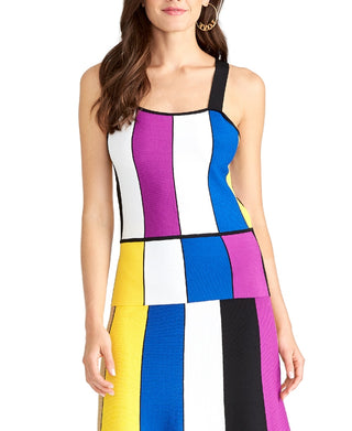 Regata Rachel Roy Junior com decote quadrado rosa tamanho extragrande