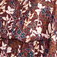 Blusa feminina Rachel Roy com estampa floral, manga longa, gola V, vermelha, tamanho 1X