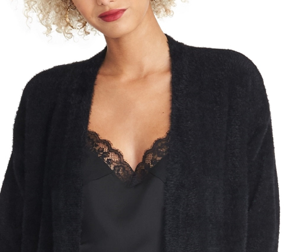Cardigan felpudo feminino Rachel Roy, preto, tamanho pequeno