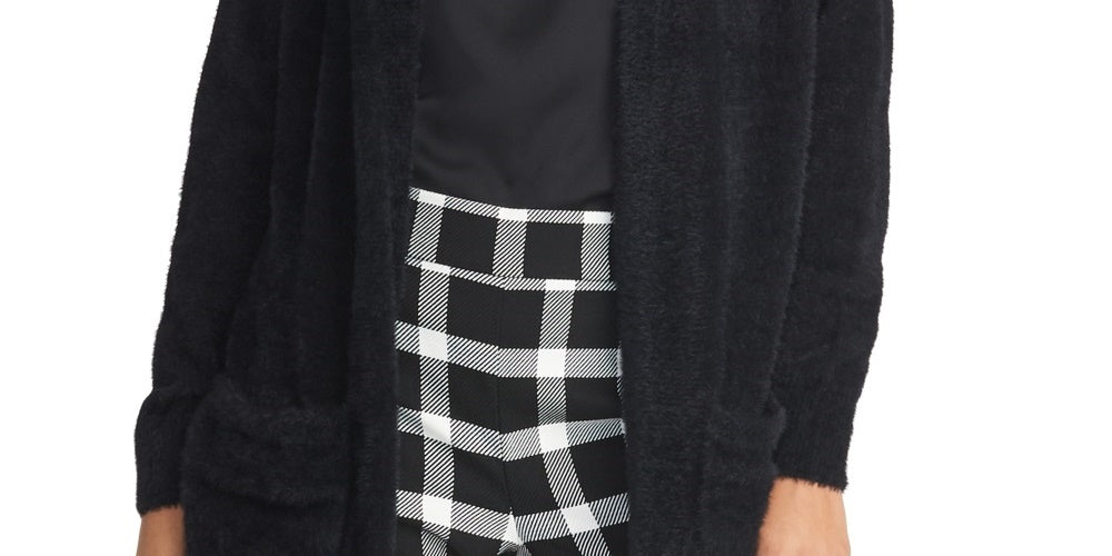 Cardigan felpudo feminino Rachel Roy, preto, tamanho pequeno