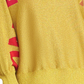 Suéter feminino Rachel Roy com estampa de amor metálico, amarelo, tamanho extrapequeno