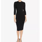 Vestido suéter feminino Rachel Roy com recorte nas costas, preto, tamanho médio