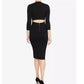 Vestido suéter feminino Rachel Roy com recorte nas costas, preto, tamanho médio