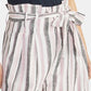 Calça feminina Rachel Roy, listrada, com cinto, bolsos e zíper, branca, tamanho 2